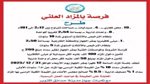 بالمزاد العلني.. طرح 19 محلًا و4 صيدليات و8 وحدات إدارية بحدائق أكتوبر 2 طرح محال بحدائق أكتوبر