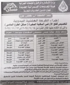 رسميًا.. موعد قرعة أراضي مسكن 6 وتفاصيل المشروع 2 قرعة أراضي مسكن 6